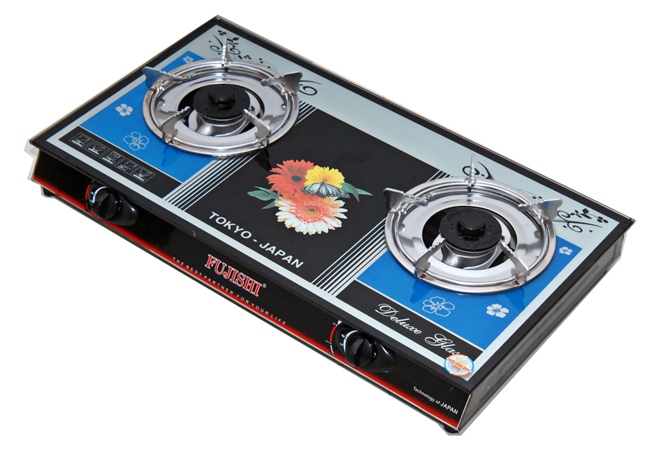 Bếp gas đôi Mặt kiếng Fujishi FU-180A-iN - Chén nhôm