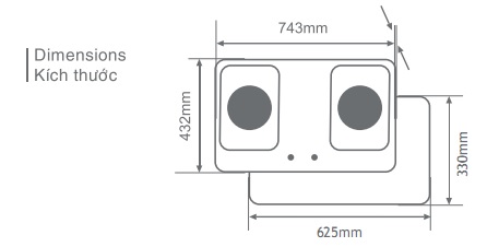 Bếp hồng ngoại đôi Taka TK-R2B