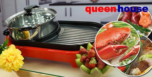 Bếp lẩu nướng điện QueenHouse QH-223NL