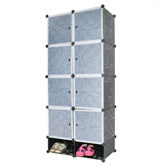 Tủ nhựa đa năng 10 ngăn Tupper Cabinet TC-10B-W2 (đen cửa trắng)