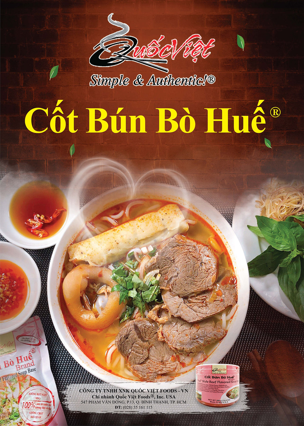 Cốt Bún Bò Huế Quốc Việt - Hue Style Beef Flavored (300 g) chính
