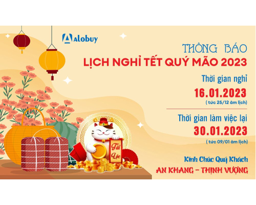Thông báo lịch nghỉ tết Nguyên Đán Xuân Quý Mão 2023 ALOBUY Việt Nam