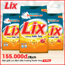 Bột giặt Lix đậm đặc hương nước hoa 5.5Kg - PD001