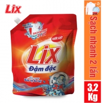 Nước giặt Lix đậm đặc hương hoa Túi 3.2Kg - Tẩy sạch cực mạnh vết bẩn - NG003