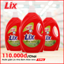 Nước giặt Lix nha đam Aloe vera 3.6Kg - Bảo vệ da tay - NG361