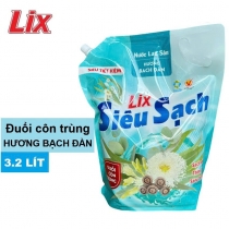 Nước Lau Sàn LIX TÚI 3.2 Lít - Hương Bạch Đàn - Mã 15602
