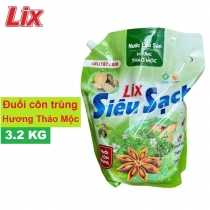 Nước Lau Sàn LIX TÚI 3.2 LÍT - Hương Thảo Mộc - Mã 15202