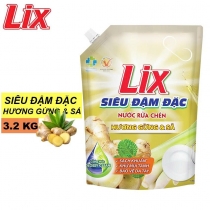 Nước Rửa Chén LIX Hương Gừng Và Sả TÚI 3.2KG - Mã 21202