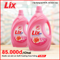 Nước xả vải Lix Soft hương hoa hồng 3.8 lít  - LSH38
