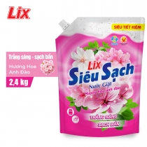 Túi nước giặt LIX siêu sạch hương hoa anh đào 2.4kg N2502