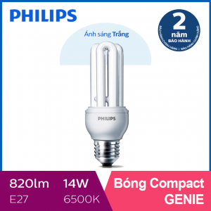 Bóng đèn Compact 3U tiết kiệm điện Philips Genie 14W 6500K E27 - Ánh sáng trắng
