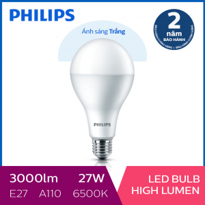 Bóng đèn Philips LED công suất cao 27W 6500K E27 A110 - Ánh sáng trắng