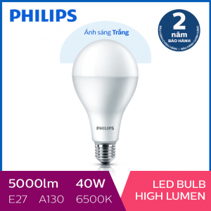 Bóng đèn Philips LED công suất cao 40W 6500K E27 A130 - Ánh sáng trắng