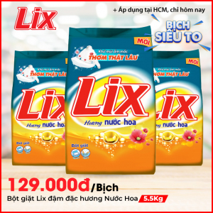 Bột giặt Lix đậm đặc hương nước hoa 5.5Kg - PD001
