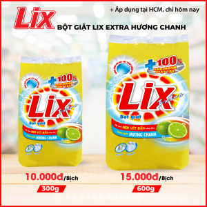 Bột giặt Lix Extra hương chanh 600g - EC600