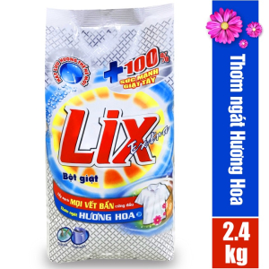 Bột giặt Lix Extra hương hoa 2.4Kg - Tẩy sạch vết bẩn cực mạnh - EB247