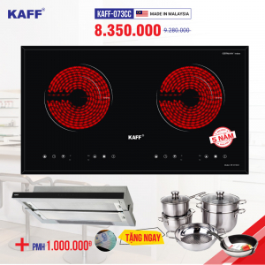 COMBO Trọn bộ Bếp hồng ngoại đôi cảm ứng KAFF KF-073CC 