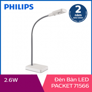 Đèn bàn Philips LED Packet 71566 2.6W (Trắng)