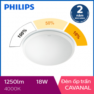 Đèn ốp trần Philips LED 3 cấp độ sáng Cavanal 31809 18W 4000K- Ánh sáng trung tính