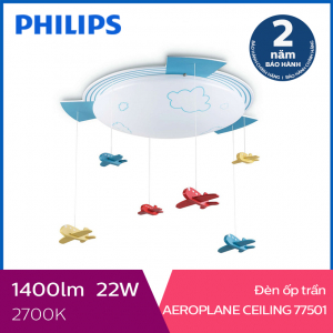 Đèn trần phòng trẻ em Philips LED Aeroplane 77501 22W