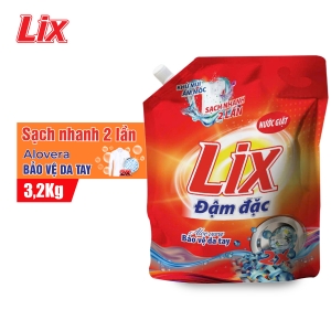 Nước giặt Lix đậm đặc hương hoa Túi 3.2Kg - Tẩy sạch cực mạnh vết bẩn - NG003