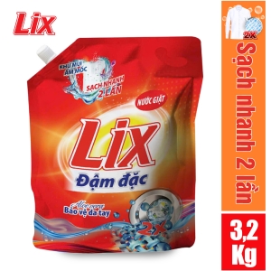 Nước giặt Lix đậm đặc hương hoa Túi 3.2Kg - Tẩy sạch cực mạnh vết bẩn - NG003