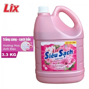 Nước giặt Lix hương hoa Anh Đào 3.3Kg - Tẩy sạch cực mạnh vết bẩn N2501