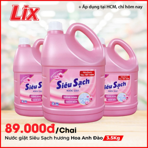Nước giặt Lix hương hoa Anh Đào 3.5Kg - Tẩy sạch cực mạnh vết bẩn N2501
