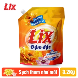 Nước giặt Lix hương nước hoa Túi 3.2Kg - Tẩy sạch cực mạnh vết bẩn NGH47