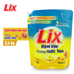Nước giặt Lix hương nước hoa Túi 3.5Kg - Tẩy sạch cực mạnh vết bẩn NGH07