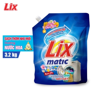 Nước giặt Lix matic hương nước hoa 3.2kg NGM04 - Dùng cho máy giặt cửa trước