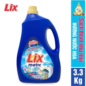 Nước giặt Lix Matic hương nước hoa 3.3Kg - Dùng cho máy giặt cửa trước - NGM03