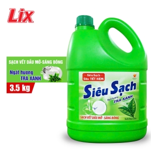 Nước Rửa Chén LIX 3.5KG Siêu Sạch Hương Trà Xanh N8117