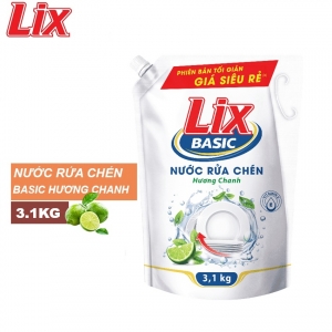 Nước rửa chén LIX Basic hương chanh 3.1kg N00347