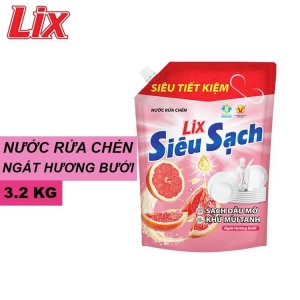 Nước Rửa Chén LIX Hương Bưởi TÚI 3.2KG - Mã 20802