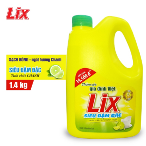 Nước rửa chén Lix siêu đậm đặc hương chanh 1.4Kg - NC140