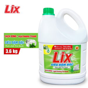 Nước rửa chén Lix siêu đậm đặc trà xanh 3.6Kg - NT360