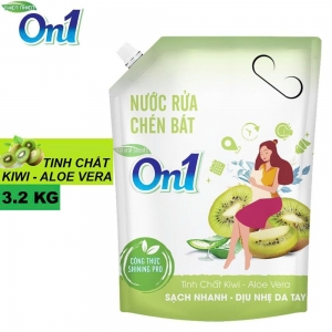 Nước Rửa Chén ON1 Tinh Chất Kiwi Aloe Vera TÚI 3.2KG - Mã N5019