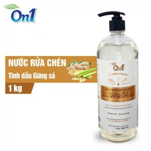 Nước Rửa Chén ON1 Tinh Dầu Gừng Sả CHAI 1KG - Mã N5503