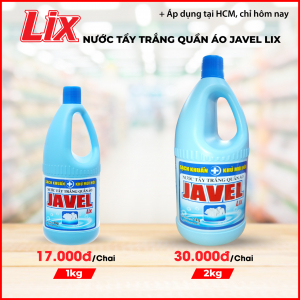 Nước tẩy trắng quần áo Javel Lix 1Kg - Sạch khuẩn - JL100