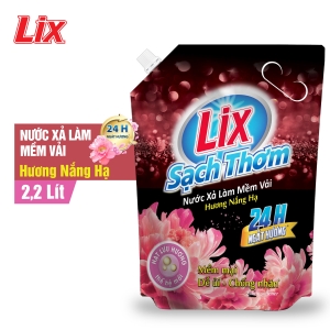 Nước Xả Vải LIX Sạch Thơm TÚI 2.2 LÍT - Hương Nắng Hạ, Dễ Ủi, Chống Nhăn - Mã L17602