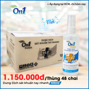 Thùng Dung dịch sát khuẩn tay nhanh On1 Protect hương BamBoo Charcoal chai xịt 100ml C0201 