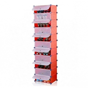 Tủ nhựa đa năng 11 ngăn Tupper Cabinet TC-11R-W1 (đỏ cửa trắng)