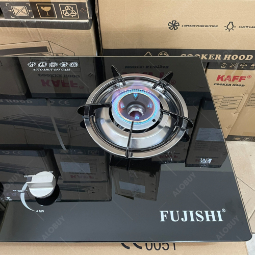 Bếp gas âm Fujishi FJ-803 - KÍNH ĐEN - Đánh lửa Magneto tự động, Chén đồng lửa xanh-2