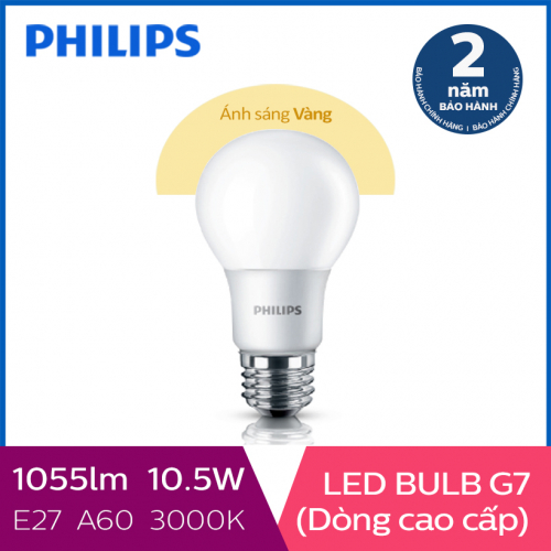 Bóng đèn Philips LED Gen7 10.5W 3000K E27 A60 - Ánh sáng vàng