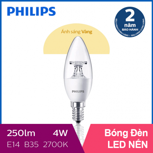 Bóng đèn Philips LED Nến 4W 2700K E14 B35 - Ánh sáng vàng