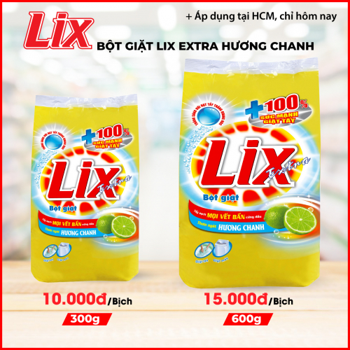 Bột giặt Lix Extra hương chanh 600g - EC600