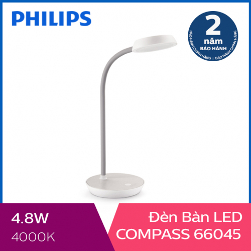 Đèn bàn Philips LED Compass 66045 4.8W (Trắng)