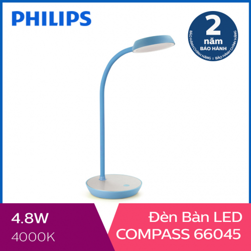 Đèn bàn Philips LED Compass 66045 4.8W (Xanh dương)
