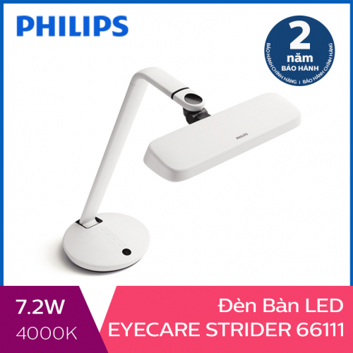 Đèn bàn Philips LED EyeCare Strider 66111 7.2W (Trắng)